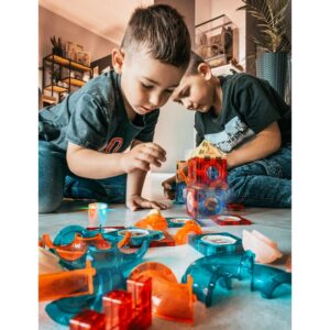 klocki magnetyczne tor kulkowy Świetlny kulodrom 49 el.