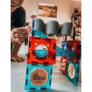 klocki magnetyczne tor kulkowy Świetlny kulodrom 49 el.