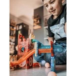 klocki magnetyczne tor kulkowy Świetlny kulodrom 49 el.