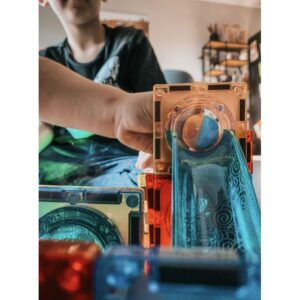 klocki magnetyczne tor kulkowy Świetlny kulodrom 49 el.