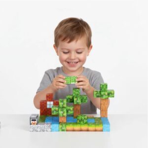 klocki magnetyczne konstrukcyjne – 108 el. | naturalny styl | kreatywna zabawa