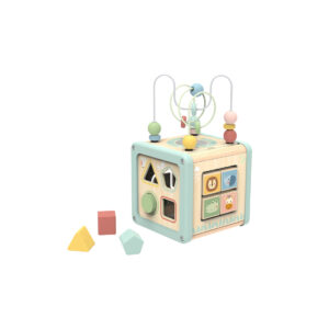 ✨pastelowa kostka aktywności – drewniany edukacyjny sorter 5w1 ✨