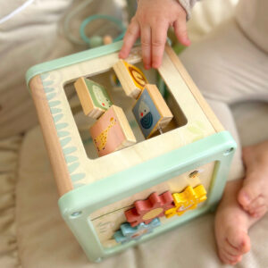 ✨pastelowa kostka aktywności – drewniany edukacyjny sorter 5w1 ✨