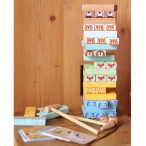 ✨gra zręcznościowa „chwiejąca wieża” zwierzęta – 82 el✨