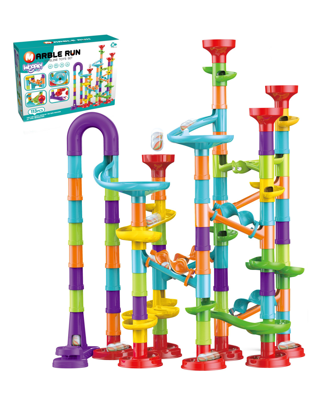 kulodrom spiralny 113 el. – kreatywny tor z kulkami dla dzieci 3+ kulodrom spiralny 113 el. – kreatywny tor z kulkami dla dzieci 3+