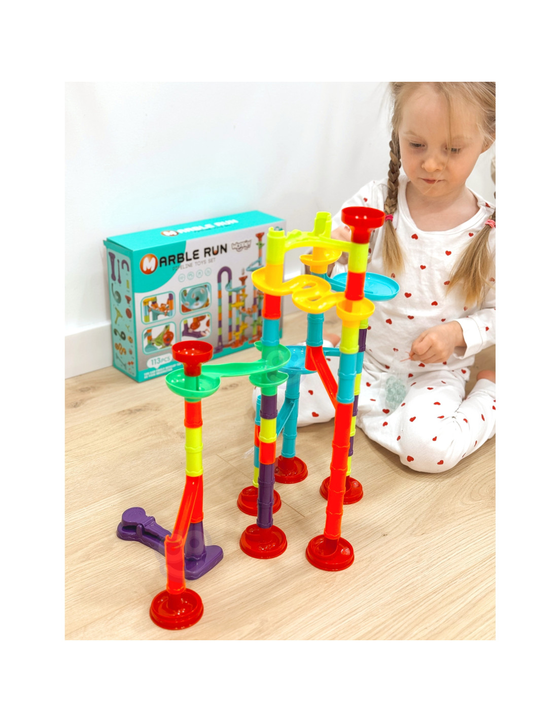 kulodrom spiralny 113 el. – kreatywny tor z kulkami dla dzieci 3+ kulodrom spiralny 113 el. – kreatywny tor z kulkami dla dzieci 3+