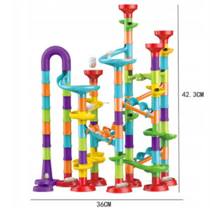 kulodrom spiralny 113 el. – kreatywny tor z kulkami dla dzieci 3+