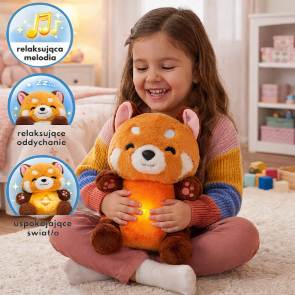 ✨ oddychająca czerwona panda – magiczny towarzysz snu twojego dziecka✨