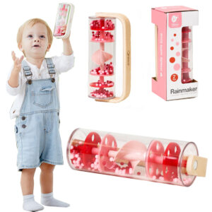 ✨deszczownica drewniana grzeczotka– kojący dźwięk deszczu 🌧️ zabawka sensoryczna✨