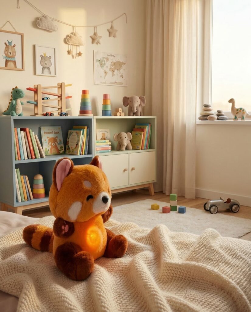 ✨ oddychająca czerwona panda – magiczny towarzysz snu twojego dziecka✨