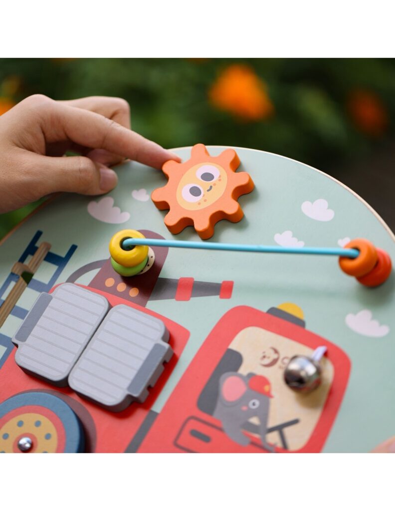 ✨drewniana tablica manipulacyjna strażak 6w1 – zabawka sensoryczna dla dzieci✨