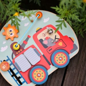 ✨drewniana tablica manipulacyjna strażak 6w1 – zabawka sensoryczna dla dzieci✨