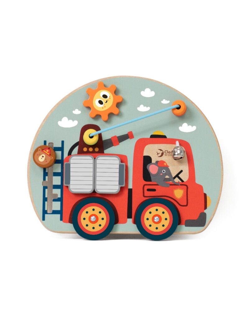 ✨drewniana tablica manipulacyjna strażak 6w1 – zabawka sensoryczna dla dzieci✨