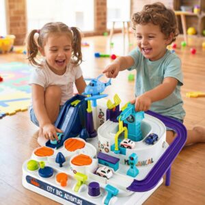 ✨tor przeszkód parking + 4 autka i helikopter | zabawka edukacyjna✨