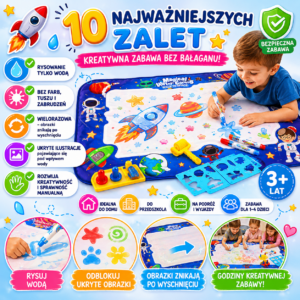 ✨rysowanie bez farb i bałaganu🖌️ – magiczna mata wodna dla małych artystów✨