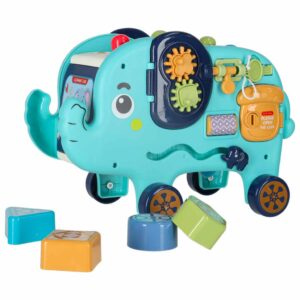 sensoryczny słonik montessori 🐘– edukacyjny sorter kształtów z młotkiem